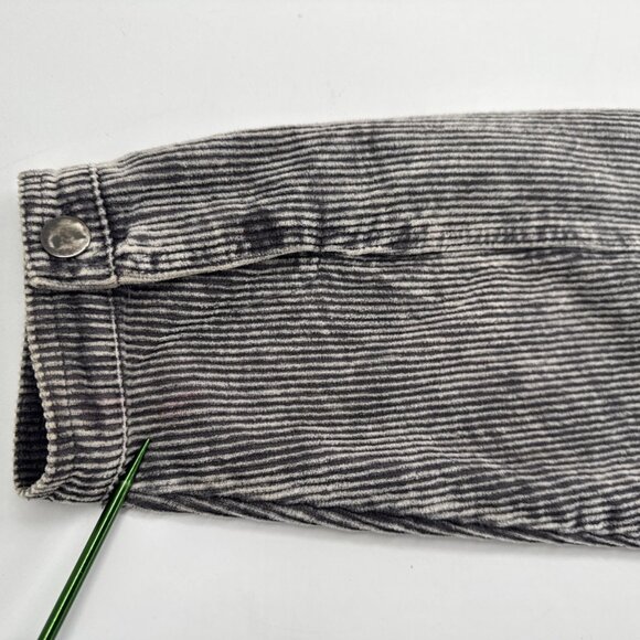 POL Distressed Corduroy Jacket Womens Large Gray Raw Frayed Oversized Crop Indie - Picture 8 of 15